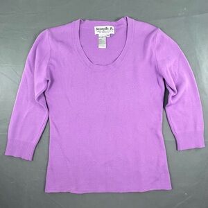 Joseph A Lilac 3/4 Sleeve Women's Tee SzM
